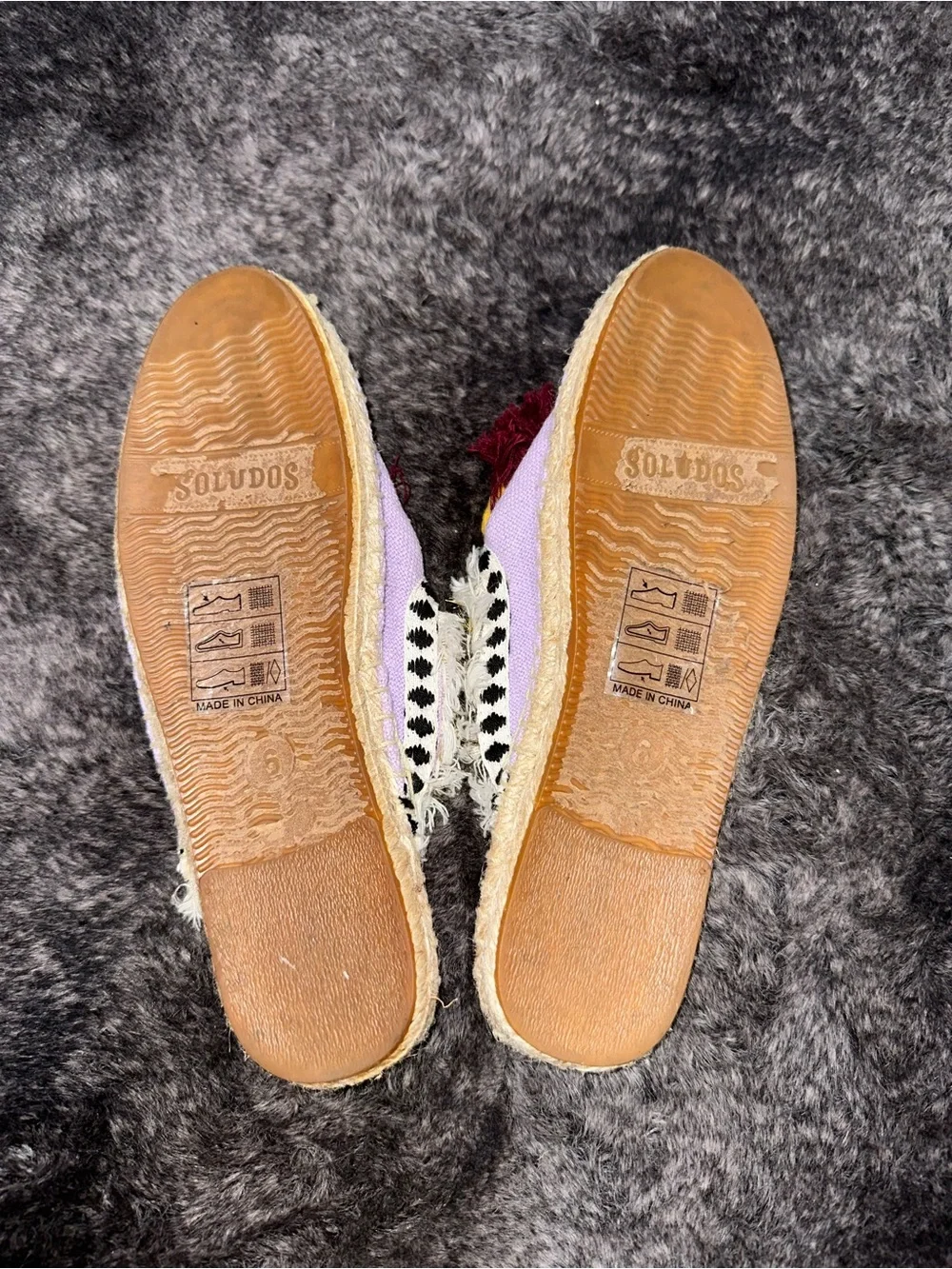 Soludos Coco Lilac Multicolor Pom Pom Espadrille Slides Sz 6 Anthroplogie Boho